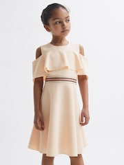 Reiss Pink Paulina 9-12 yrs Off-The-Shoulder Dress - Image 1 of 6