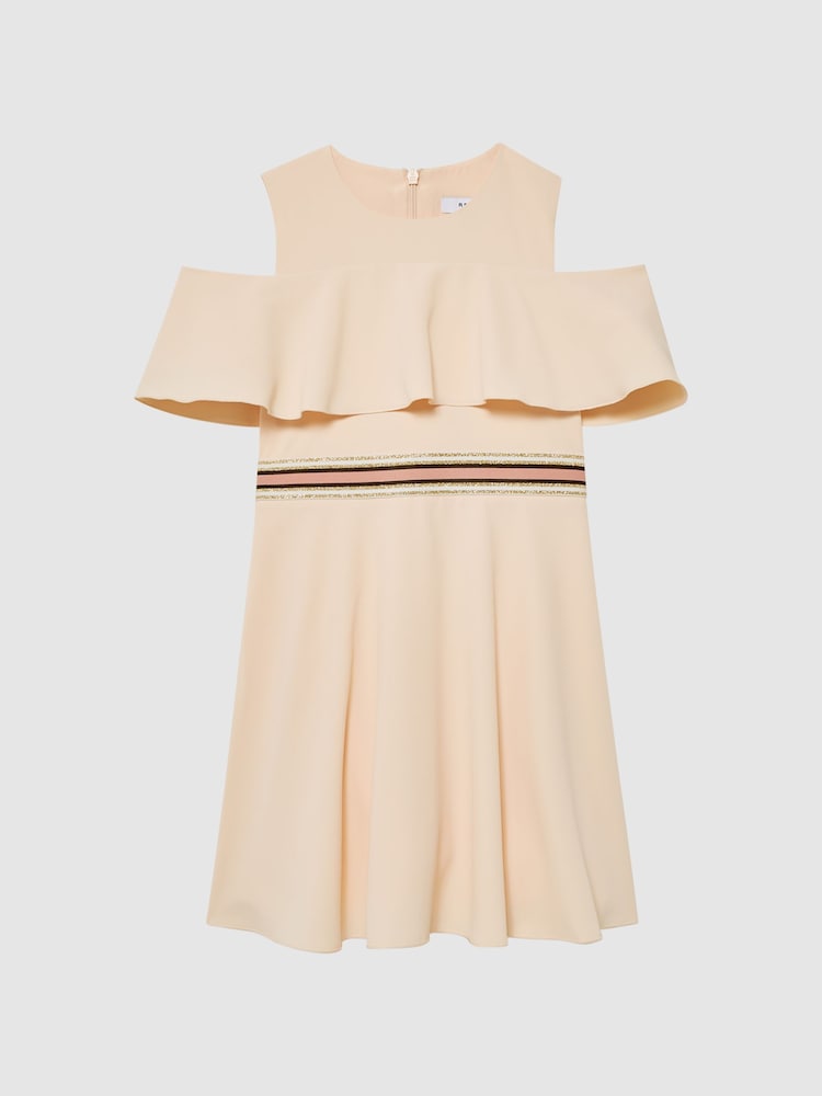 Reiss Pink Paulina 9-12 yrs Off-The-Shoulder Dress - Image 2 of 6