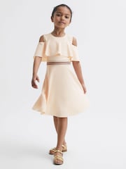 Reiss Pink Paulina 9-12 yrs Off-The-Shoulder Dress - Image 3 of 6