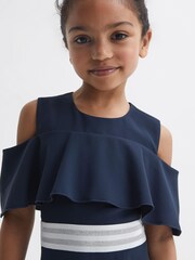 Reiss Navy Paulina Senior Off-The-Shoulder Dress - Image 4 of 5