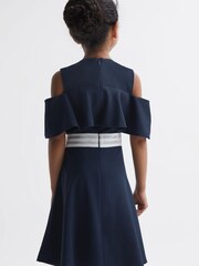 Reiss Navy Paulina Senior Off-The-Shoulder Dress - Image 5 of 5