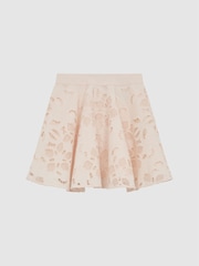 Reiss Pink Nella 4-9 yrs Lace High Rise Mini Skirt - Image 2 of 6