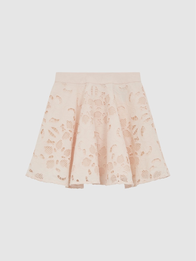 Reiss Pink Nella 4-9 yrs Lace High Rise Mini Skirt - Image 2 of 6
