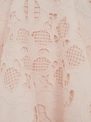 Reiss Pink Nella 4-9 yrs Lace High Rise Mini Skirt - Image 6 of 6
