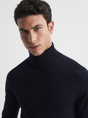 Темно-синий - Джемпер из мериносовой шерсти с высоким воротом Reiss Caine - Image 4 of 6