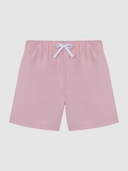 Reiss Soft Pink Wave Plain Drawstring Swim Shorts - Image 2 of 7