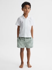 Reiss Mint Wave Plain Drawstring Swim Shorts - Image 1 of 5