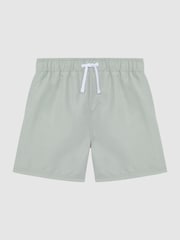 Reiss Mint Wave Plain Drawstring Swim Shorts - Image 2 of 5