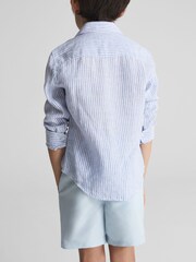 Reiss Soft Blue Wave Plain Drawstring Swim Shorts - Image 5 of 6