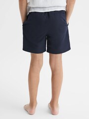 Reiss Navy Wave Senior Plain Drawstring Swim Shorts - Image 5 of 6