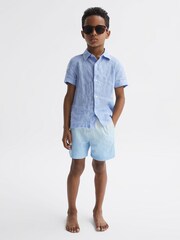 Reiss Blue Cove Senior Ombre Drawstring Swim Shorts - Image 1 of 6
