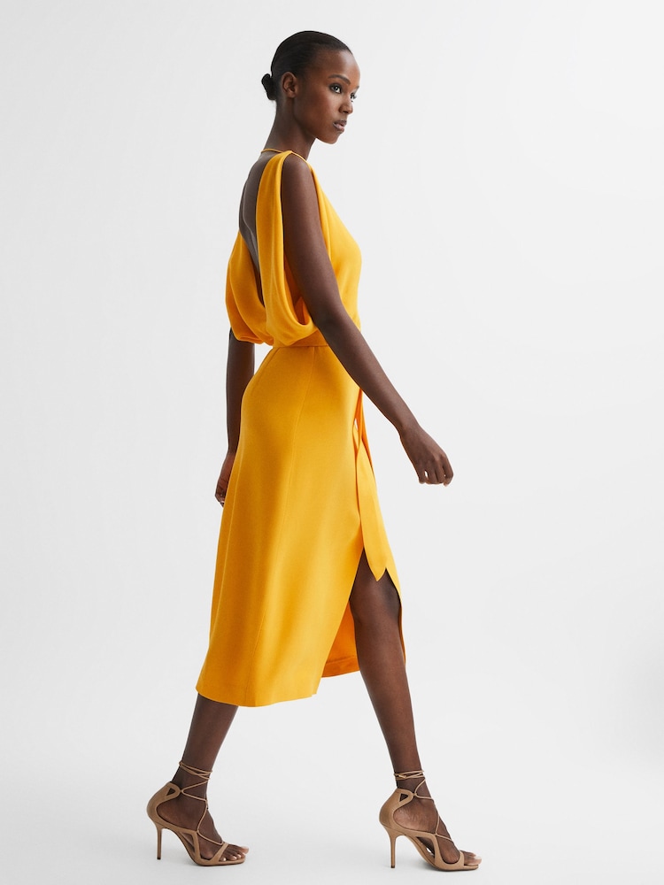 split sleeve midi dress Buy Reiss Yellow Kalea Split Sleeve Midi Dress from Next USA