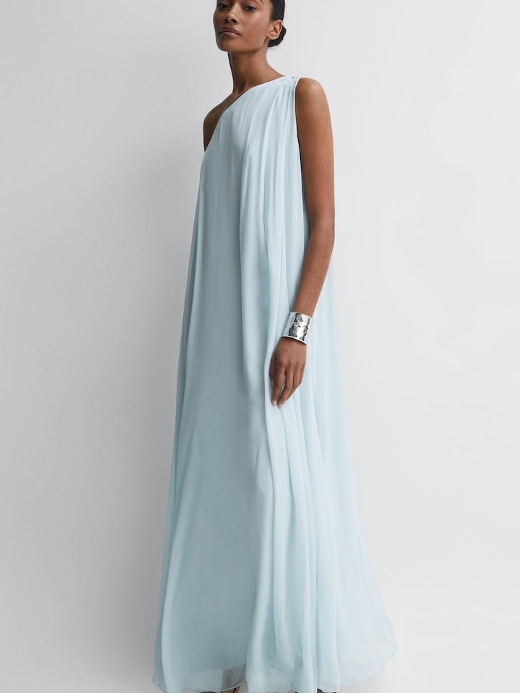 Reiss Green Charly One Shoulder Maxi Dress - Image 1 of 4