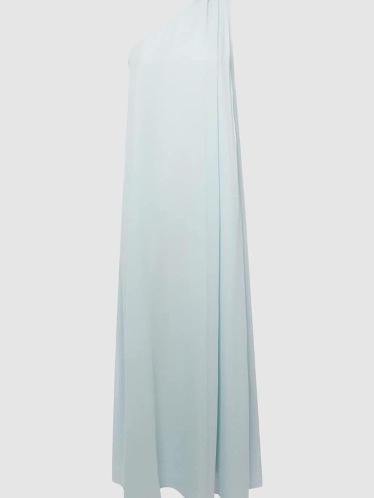 Reiss Green Charly One Shoulder Maxi Dress - Image 2 of 4