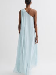 Reiss Green Charly One Shoulder Maxi Dress - Image 4 of 4
