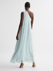 Reiss Green Charly One Shoulder Maxi Dress - Image 5 of 7