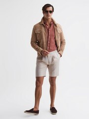 Reiss Stone Path Cotton-Linen Blend Chino Shorts - Image 3 of 6