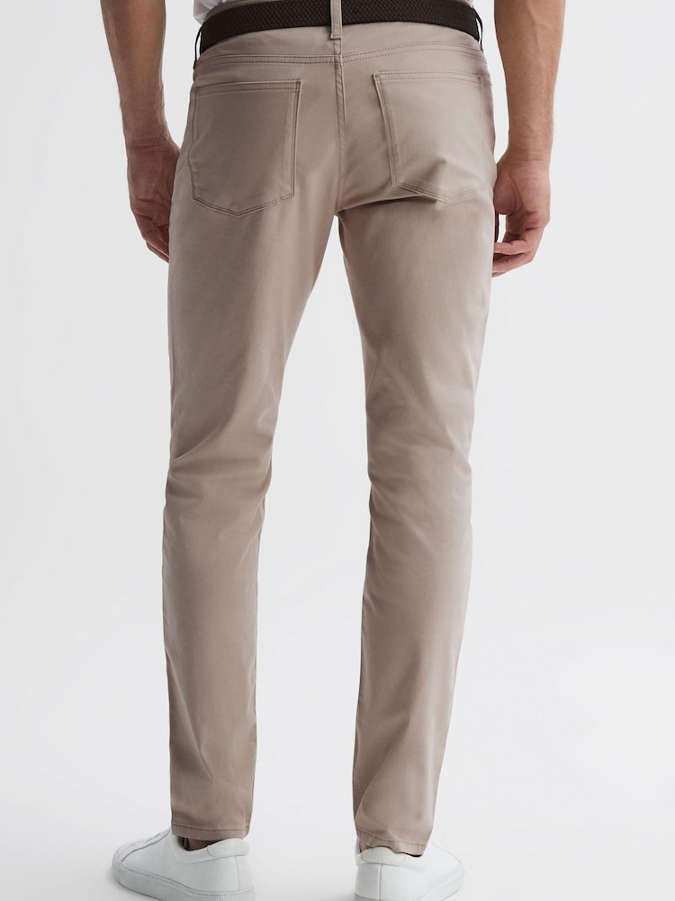 Reiss Stone Kalkan Slim Fit Five Pocket Trousers - Image 5 of 5