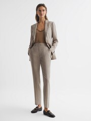 Reiss Oatmeal Emily Wool Blend Tailored Blazer - Image 3 of 6