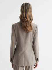 Reiss Oatmeal Emily Wool Blend Tailored Blazer - Image 5 of 6