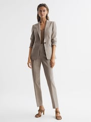 Reiss Oatmeal Emily Wool Blend Tailored Blazer - Image 6 of 6