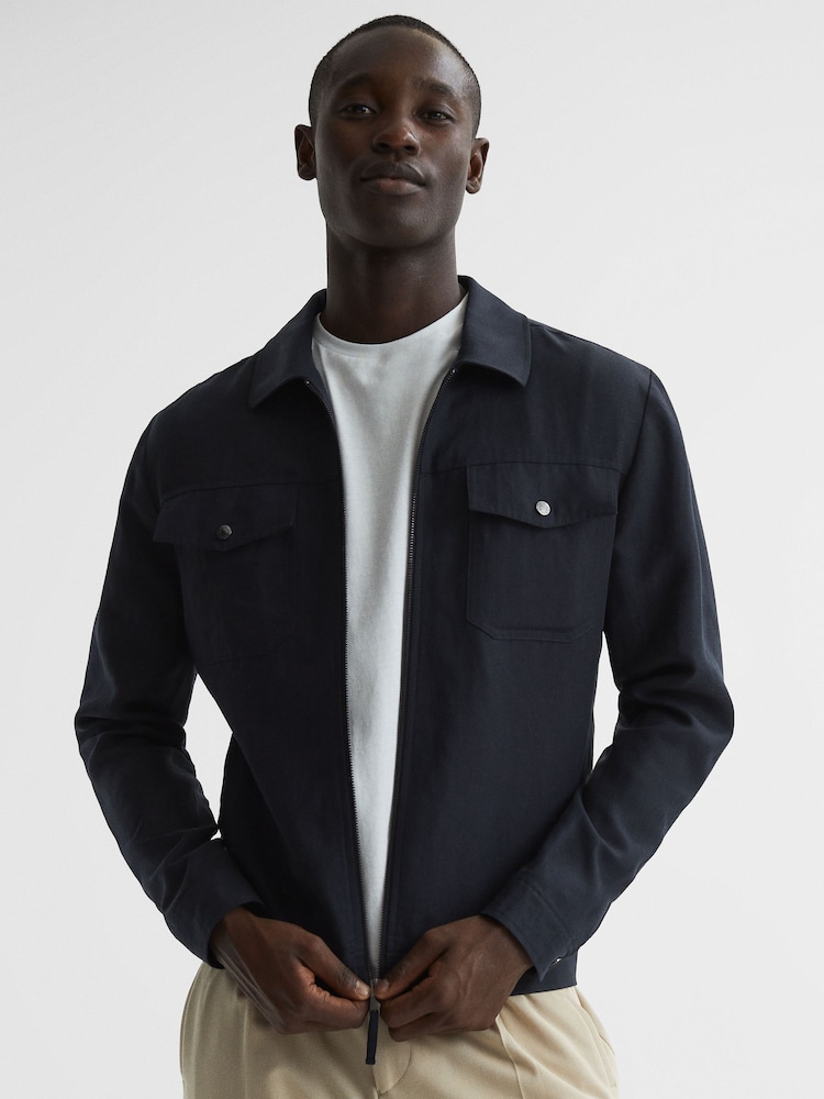 Veste blouson zippé Reiss Carnival - Image 6 of 6