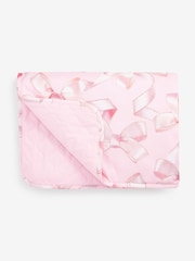 Baker by Ted Baker Baby Girls Pretty All-Over Bow Print 100% Cotton Blanket - Image 1 of 5