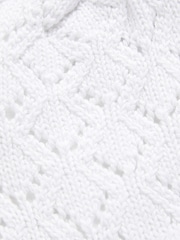 White Delicate Knitted Baby Bonnet Hat (0mths-2yrs) - Image 5 of 6