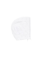 White Delicate Knitted Baby Bonnet Hat (0mths-2yrs) - Image 6 of 6