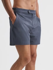 Reiss Airforce Blue Sun Side Adjuster Swim Shorts - Image 1 of 6