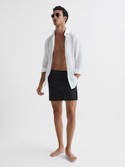Reiss Black Sun Side Adjuster Swim Shorts - Image 6 of 6
