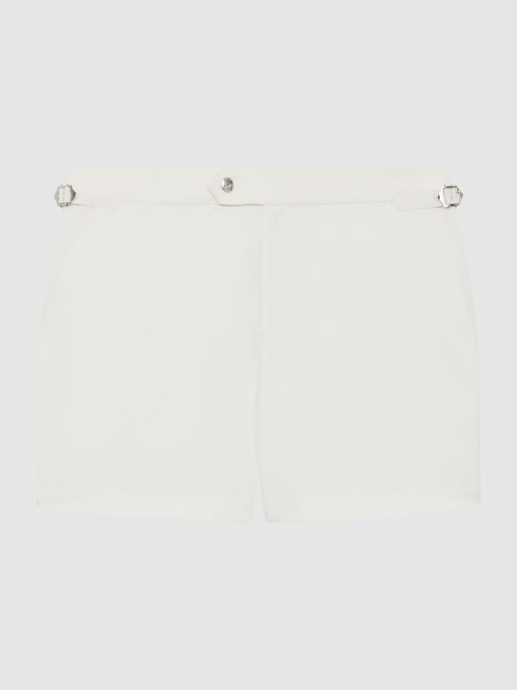 Reiss White Sun Side-Adjuster Swim Shorts - Image 2 of 7
