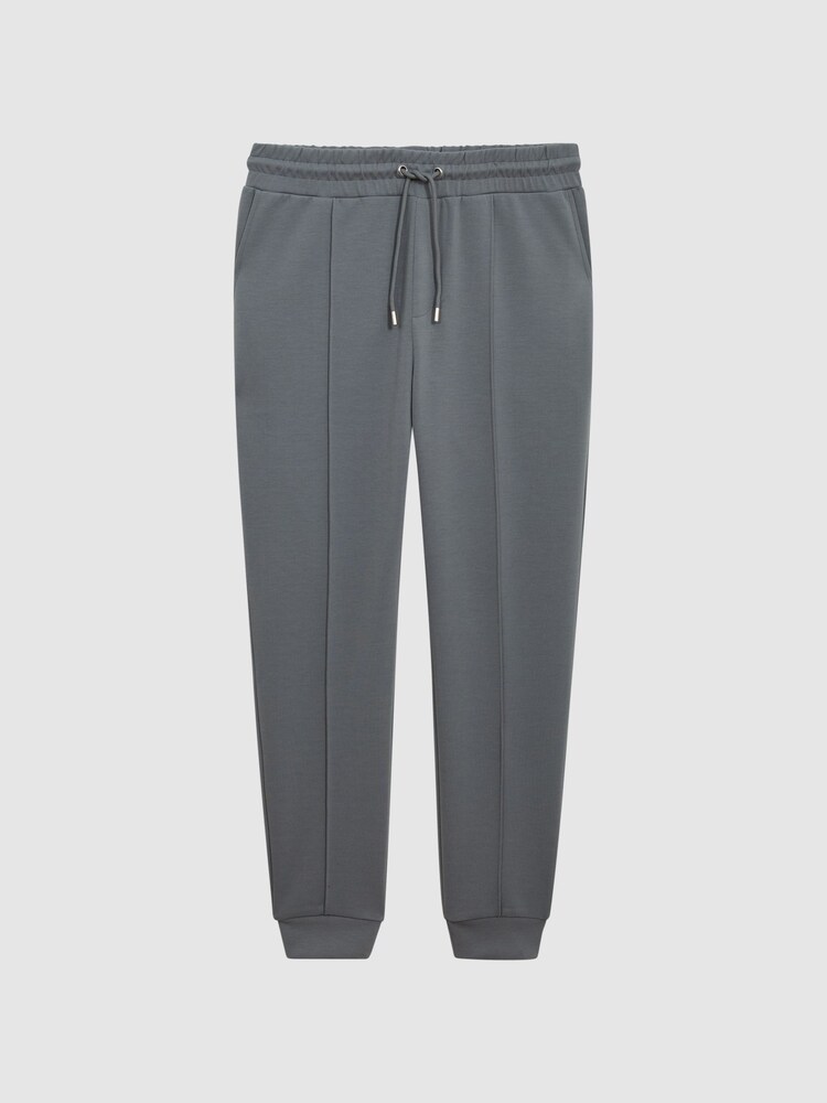 Reiss Sage Green Premier Drawstring Jersey Joggers - Image 2 of 5 Reiss Sage Green Premier Drawstring Jersey Joggers - Image 2 of 5