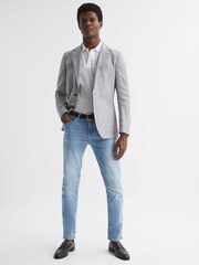 Reiss Light Wash Aniston Slim Fit Jeans - Image 3 of 5