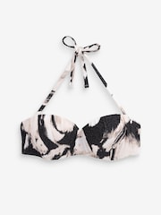 Monochrom Animal/geblümt - Figurformendes, gerafftes Bandeau-Bikinioberteil mit Drahtelement - Bild 6 von 6