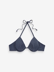 Navy Blue/White Reversible Non Pad Wired Bikini Top - Image 8 of 9