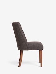 Set of 2 Chunky Weave Chocolate Brown Wolton Collection Luxe Dark Wood Leg Dining Chairs - Image 4 of 7