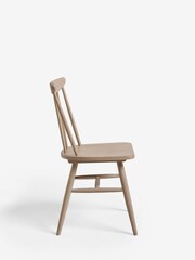 Set of 2 Light Natural Oak Fin Dining Chairs - Image 4 of 7
