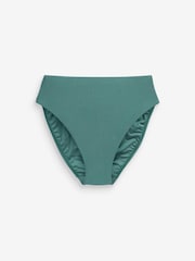 High Shine Blue High Waist Bikini Bottoms - Image 5 of 5