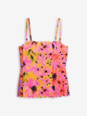 Purple Floral Scalloped Edge Bandeau Tankini - Image 6 of 7