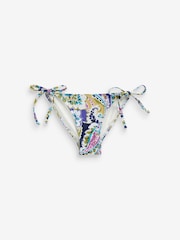 Blau/Violett/Paisley - Bikinihose mit seitlicher Schnürung im 2er-Pack - Bild 11 von 11
