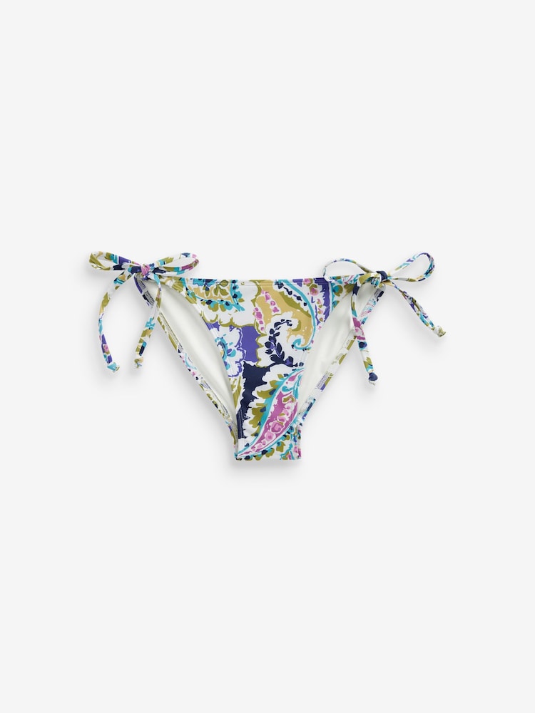 Blau/Violett/Paisley - Bikinihose mit seitlicher Schnürung im 2er-Pack - Bild 11 von 11