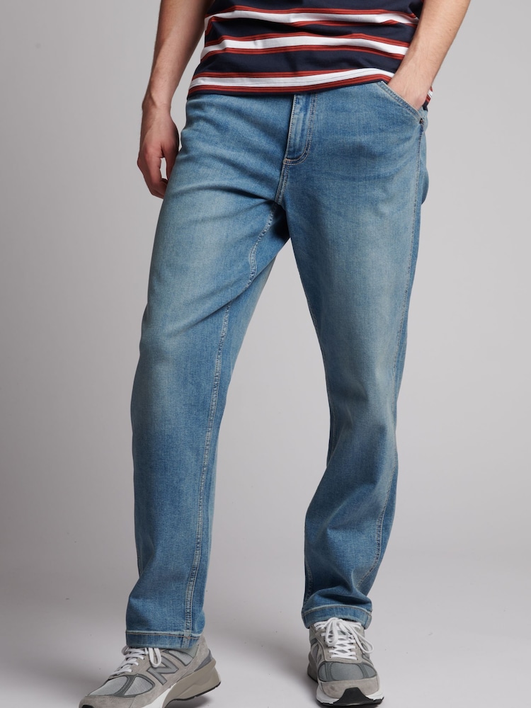U.S. Polo Assn. Blue Mens 5 Pocket Denim Loose Jeans - Image 1 of 4