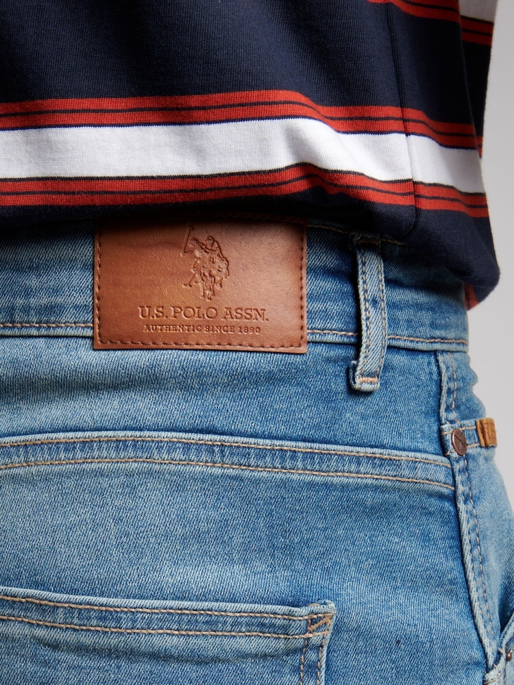 U.S. Polo Assn. Blue Mens 5 Pocket Denim Loose Jeans - Image 4 of 4