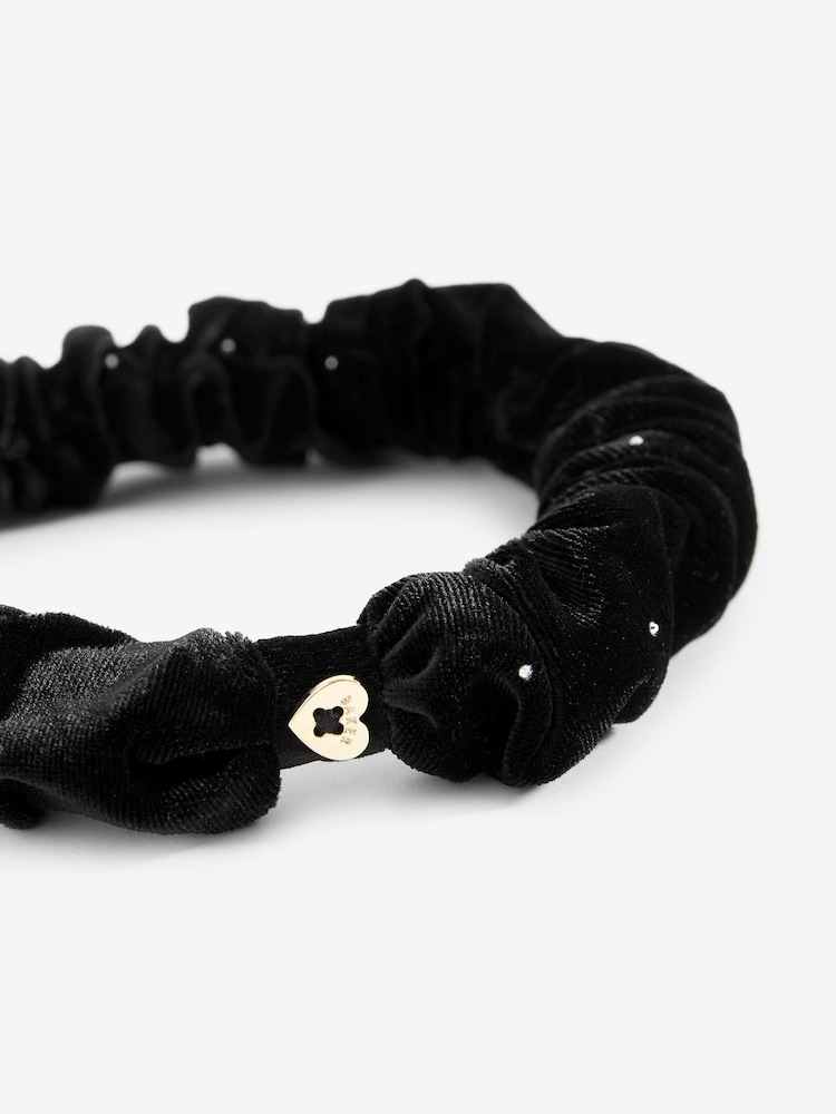 Baker by Ted Baker Girls Velour Diamanté Studded Black Headband - Image 5 of 5