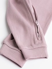 Pink 100% Cotton Two Way Zip Baby Sleepsuit 3 Pack (0mths-3yrs) - Image 5 of 8