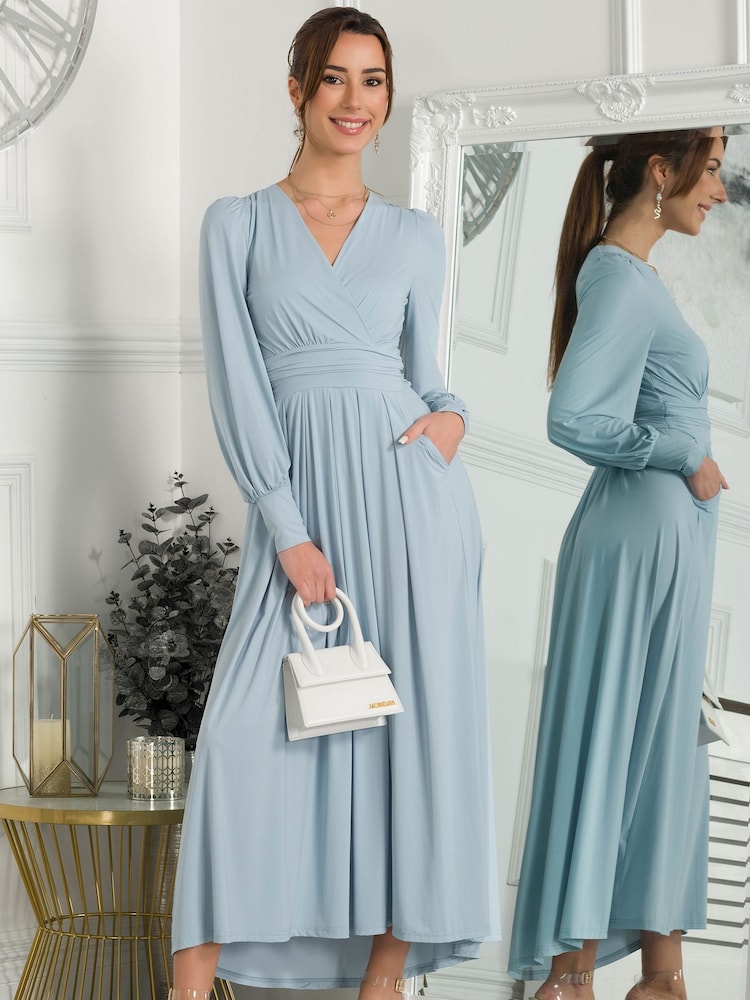 Blau - Jolie Moi Rashelle Langärmeliges Maxikleid aus Jersey - Bild 5 von 5 Blau - Jolie Moi Rashelle Langärmeliges Maxikleid aus Jersey - Bild 5 von 5