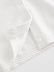 White Baby 100% Cotton Knitted Cardigan (0mths-2yrs) - Image 5 of 6