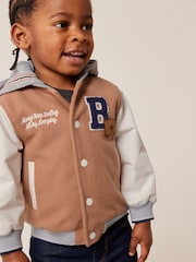 Neutral Varsity Jacket (3mths-7yrs) - Image 2 of 8