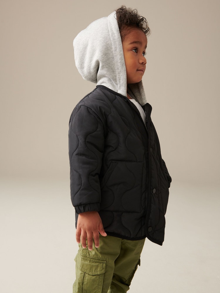 Black Quilted Jacket (3mths-7yrs) - Image 2 of 11 Black Quilted Jacket (3mths-7yrs) - Image 2 of 11